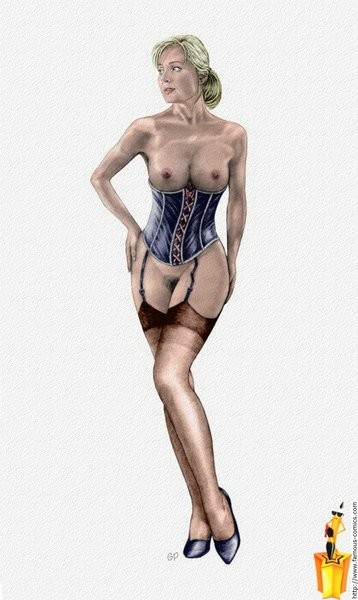 Unbekleidete berühmte Berühmtheiten im Cartoon-Stil
 #69715027