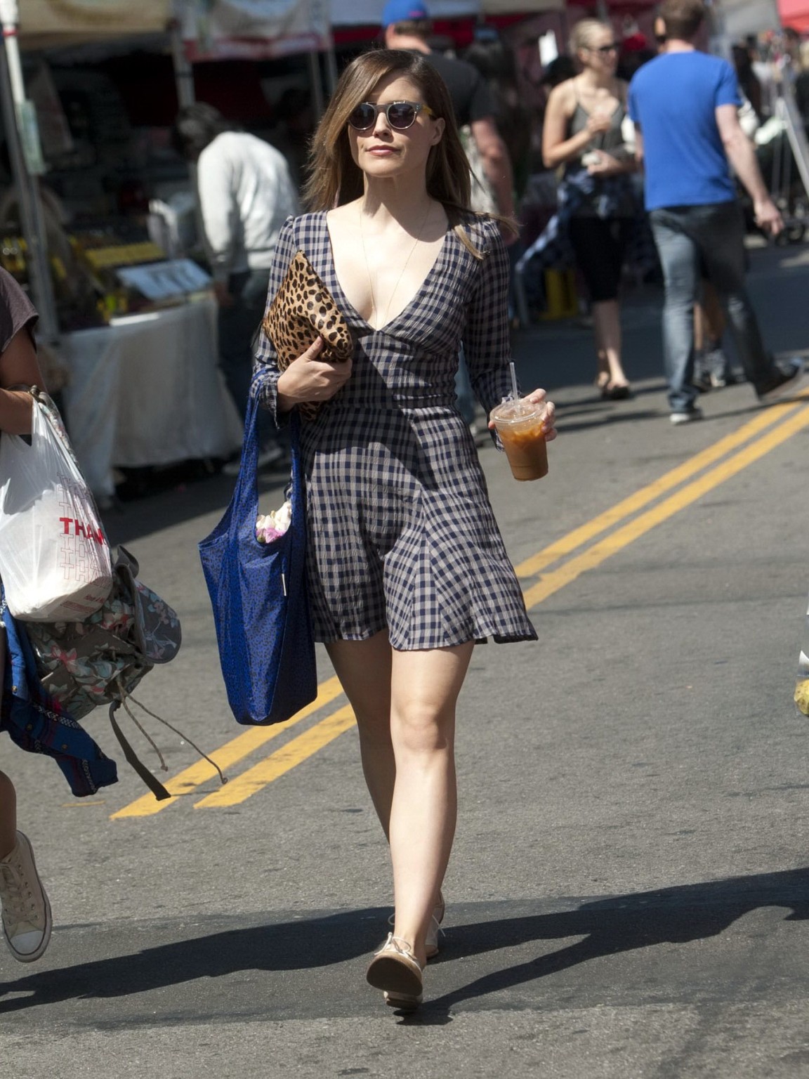 Sophia Bush leggy and cleavy wearing a mini dress out in LA #75199238