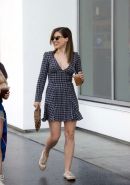 Sophia Bush Leggy And Cleavy Wearing A Mini Dress Out In LA