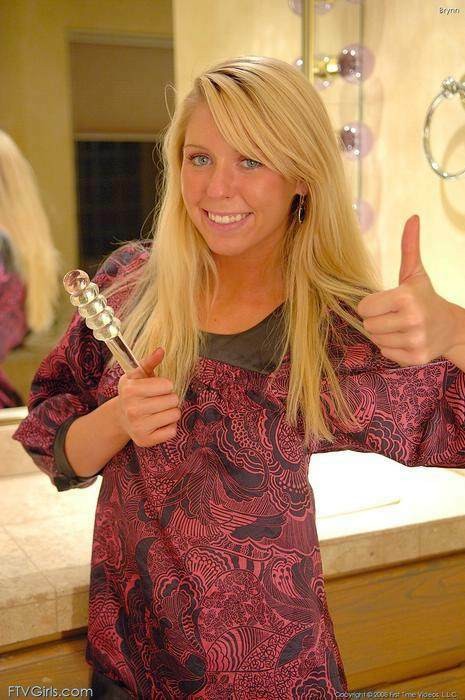 Sexy Blonde Uses Ribbed Dildo #76299565