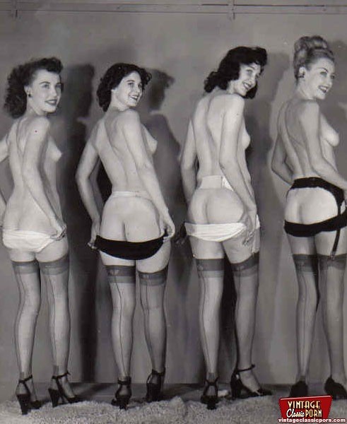 Several fifties ladies showing their perfectly shaped butts #67837428