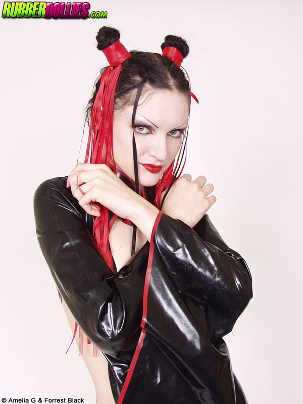 bizarre goth girl in latex showing her pussy #73287261