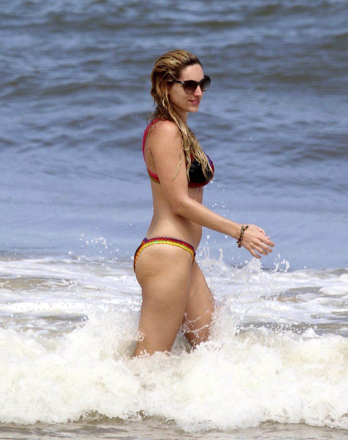 Kelly Brook showing off her curvy bikini body on a beach in Ibiza #75274687