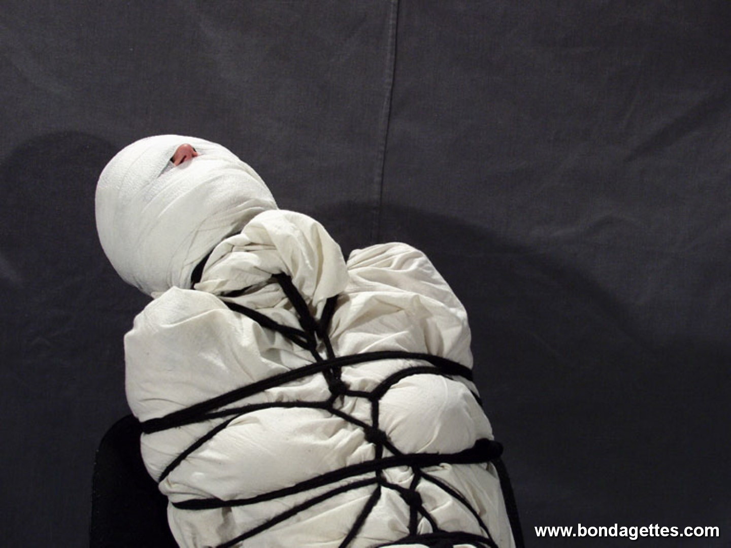 Creepy mummification bondage of yummy brunette #73218661