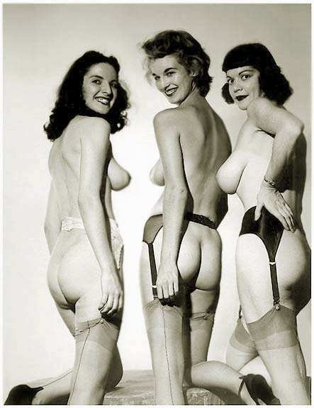 Trio de filles vintage en bas classiques
 #78035546