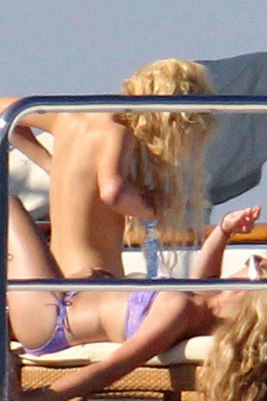 Paris Hilton exposing sexy body and enjoying in topless on yacht #75341034
