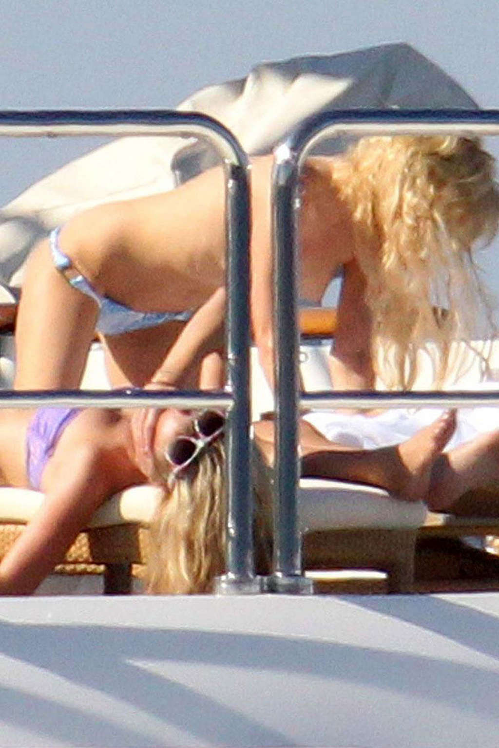 Paris Hilton exposing sexy body and enjoying in topless on yacht #75341061