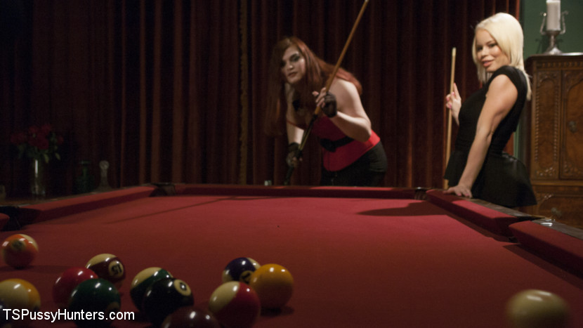 Tiffany Starr and Nikki Delano are in a friendly game of strip pool. Who ever wi #70920228