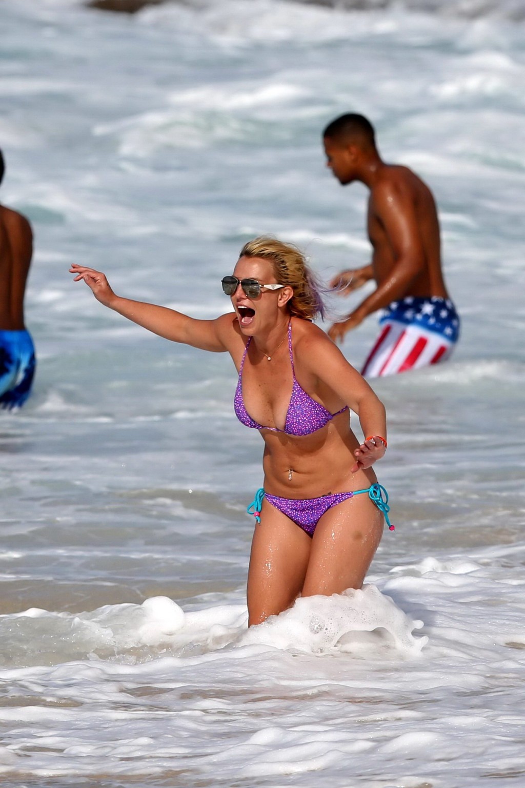 Busty Britney Spears showing underboob in skimpy bikini #75157092