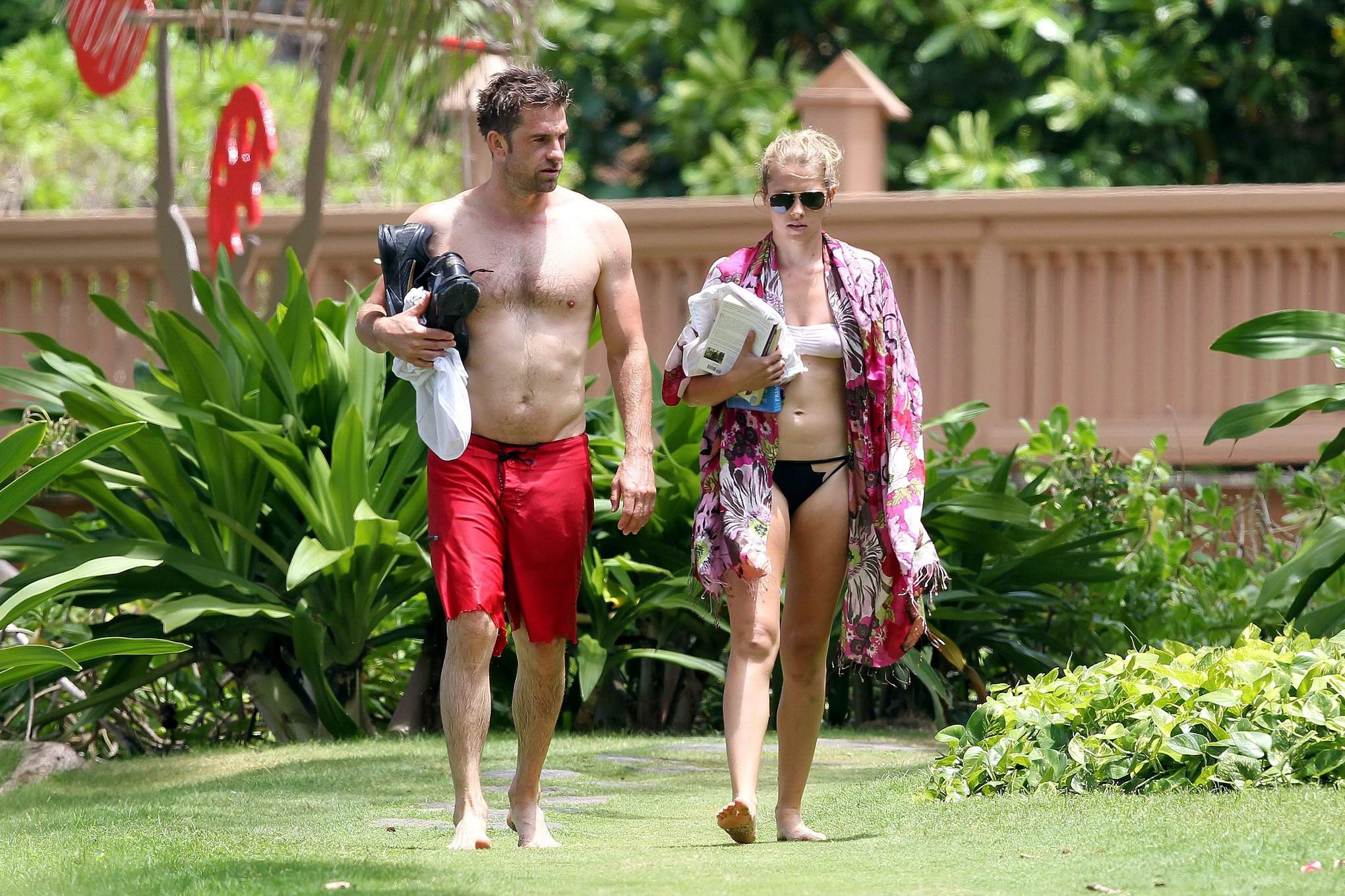 Teresa Palmer shows boobs wearing a wet see through bikini in Hawaii #75256386