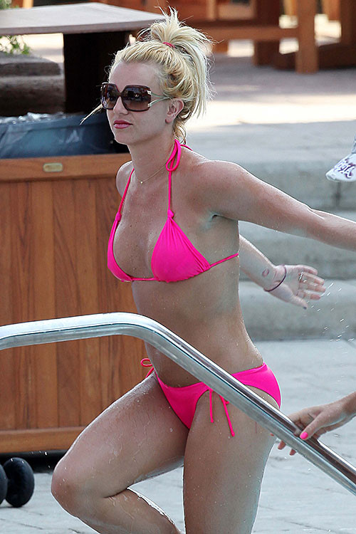 Britney Spears exposing her nice pussy upskirt and posing very sexy in bikini pa #75383135