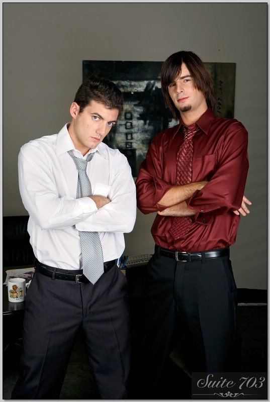 Two hot young gay studs fucking hardcore in the office #76984020