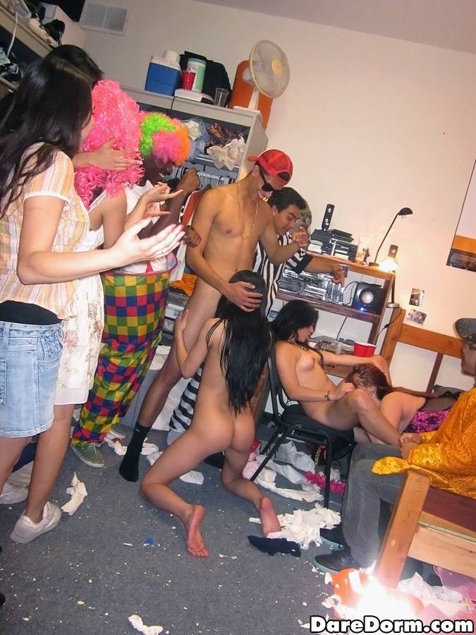 Horny college chicks got fucked in their dorm party #75704643
