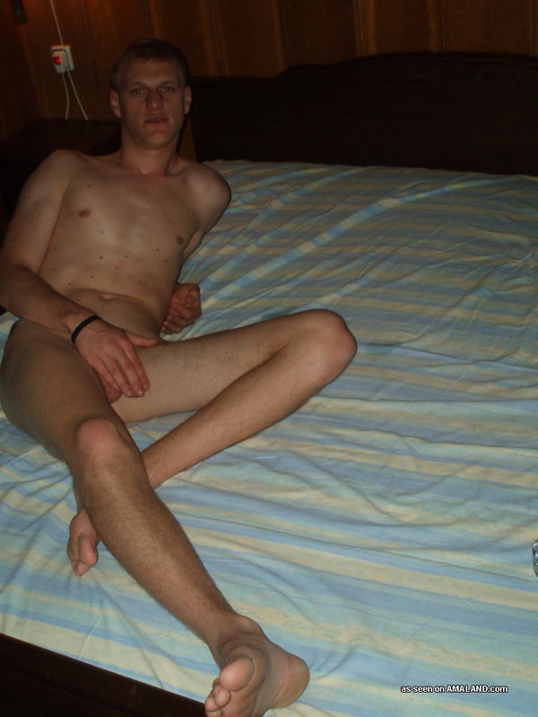 Naked German twink playing with his cock and taking pics of it #76943293