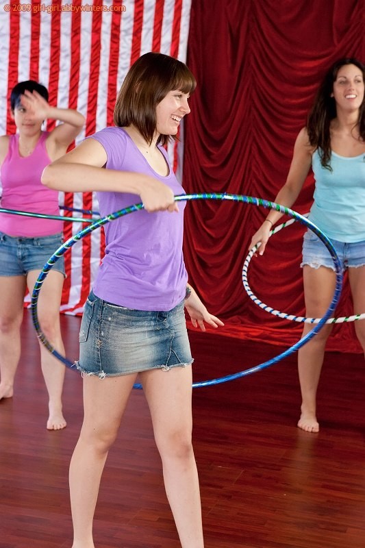 Hula Hooping lesson for six of hottest abby girls #67215260
