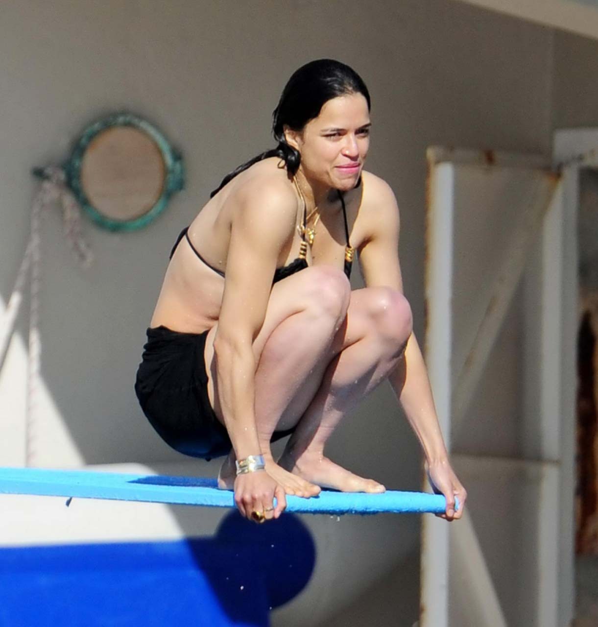 Michelle Rodriguez exposing her bare ass on vacation in bikini paparazzi picture #75304232