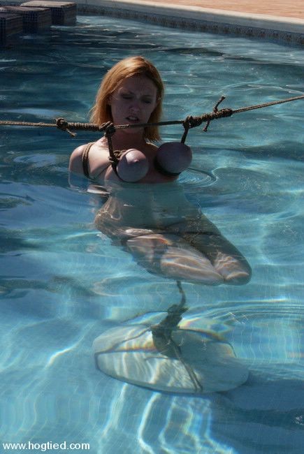 Slave girl tied up and pushed in the water #72213556