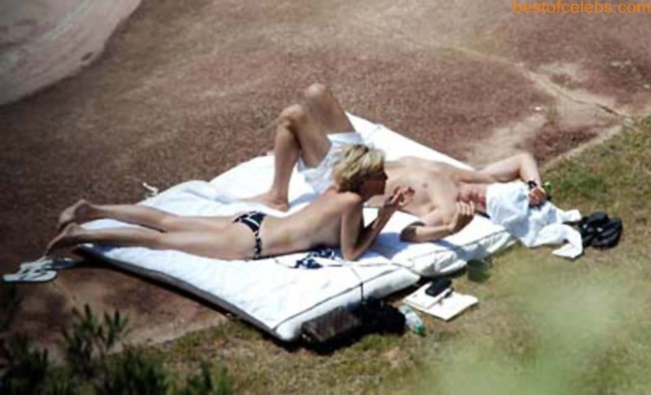 Sharon Stone enjoying in topless on beach and exposing sexy ass in bikini #75308005