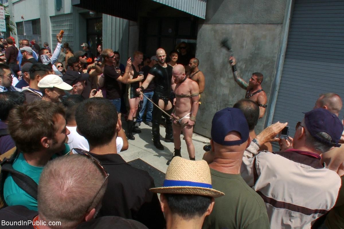 Slave gay gets tied, stripped, abused and humiliated in public #76951312