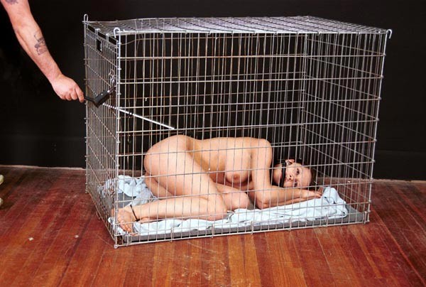 Caged pet trained to be Master's puppy girl #72228792