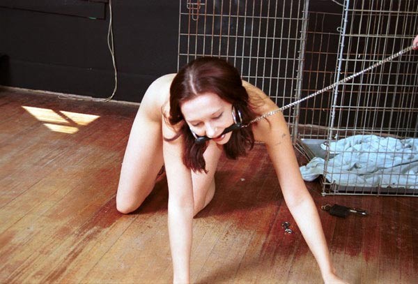 Caged pet trained to be Master's puppy girl #72228836