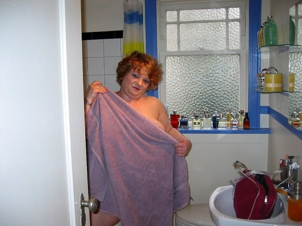 Fat blonde in shower #74082478