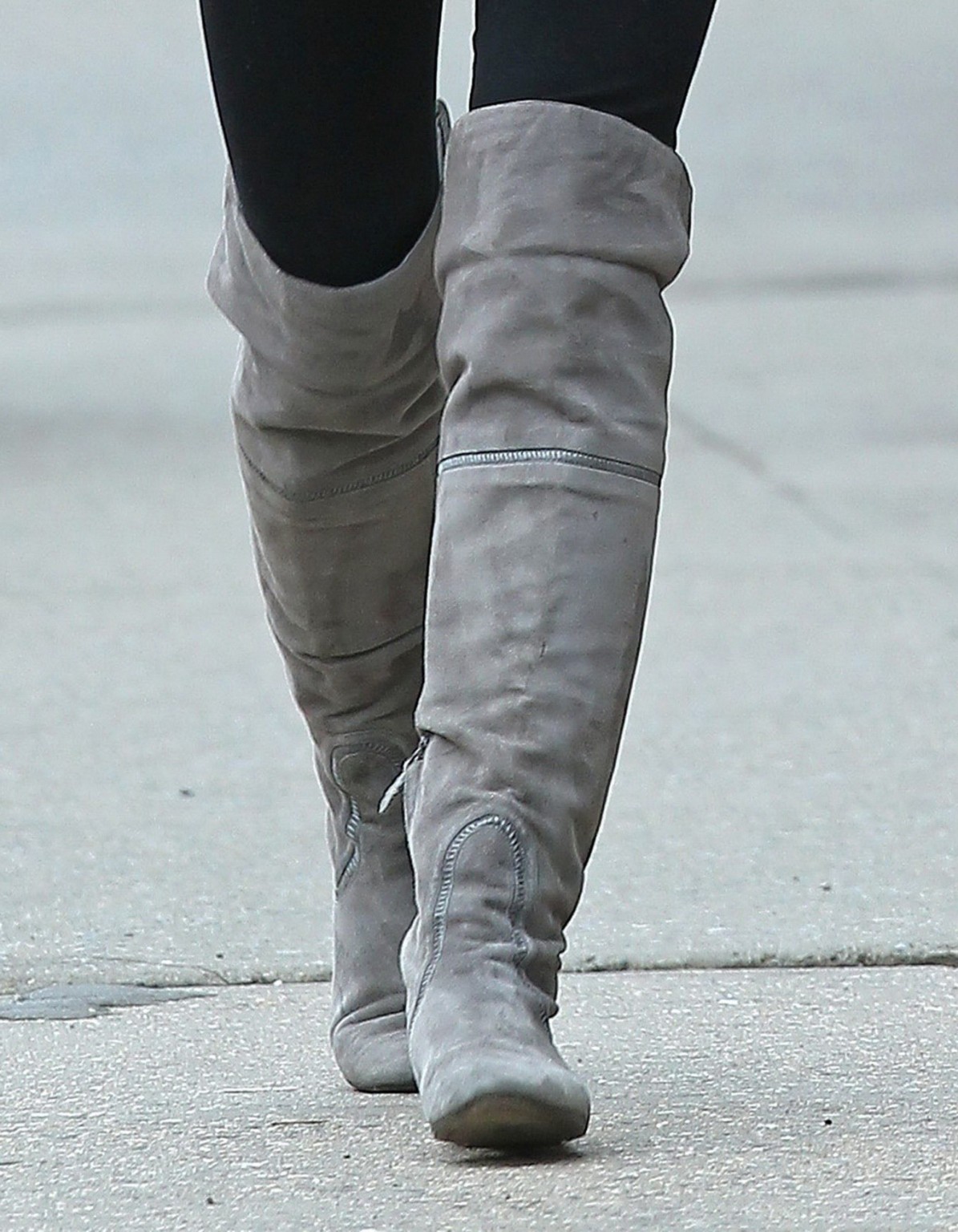 Ashley Greene going shopping in Soho wearing  tights  fuckme boots #75312193