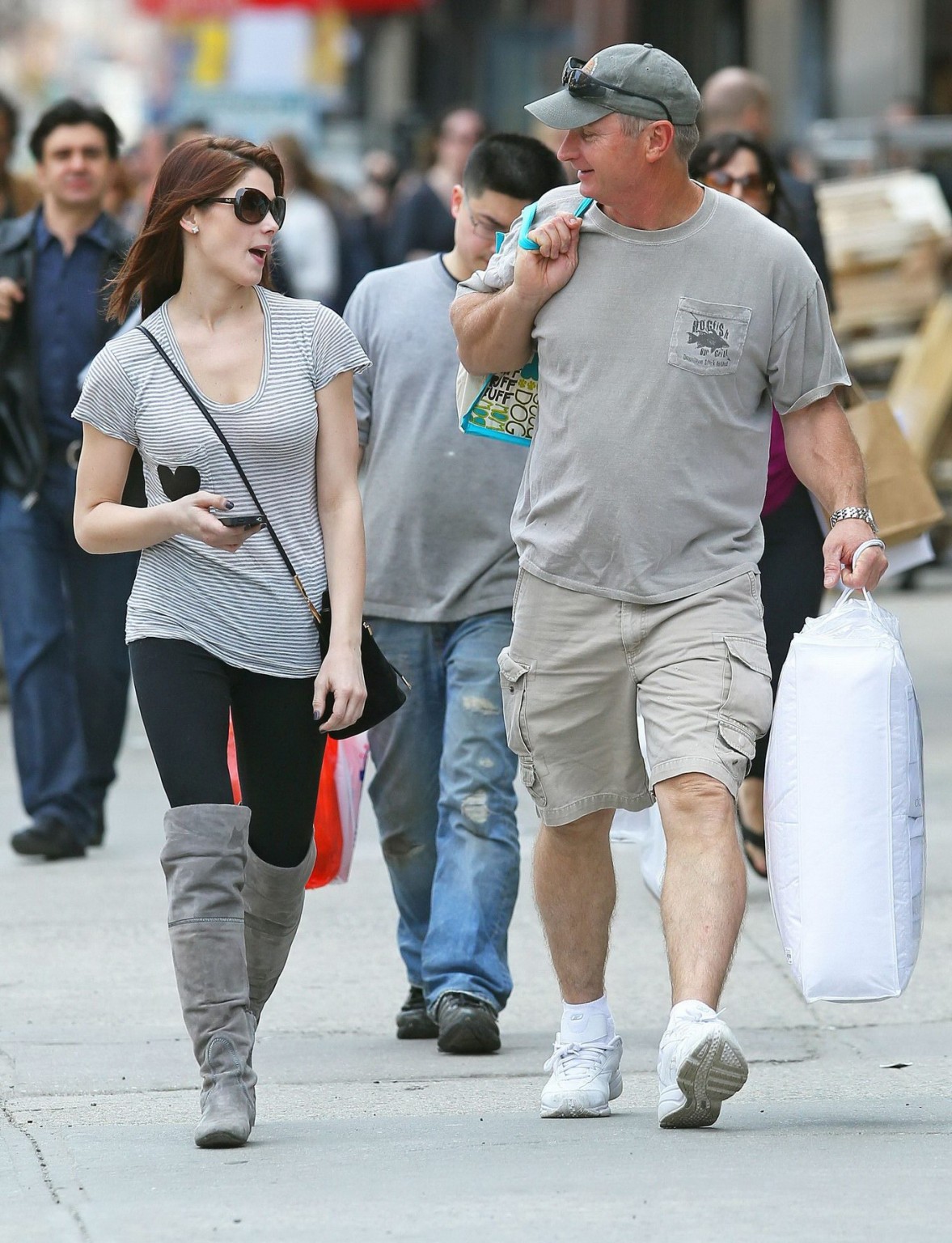 Ashley Greene going shopping in Soho wearing  tights  fuckme boots #75312243