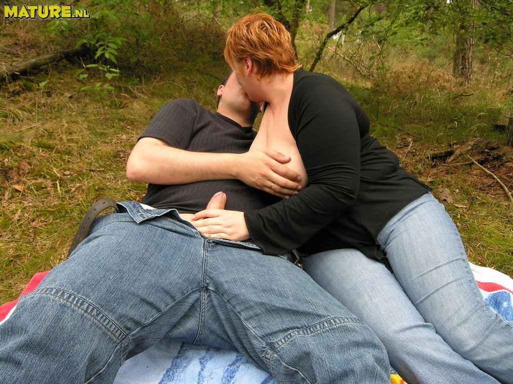 fat ass redhead mom gets got in the woods #75534583