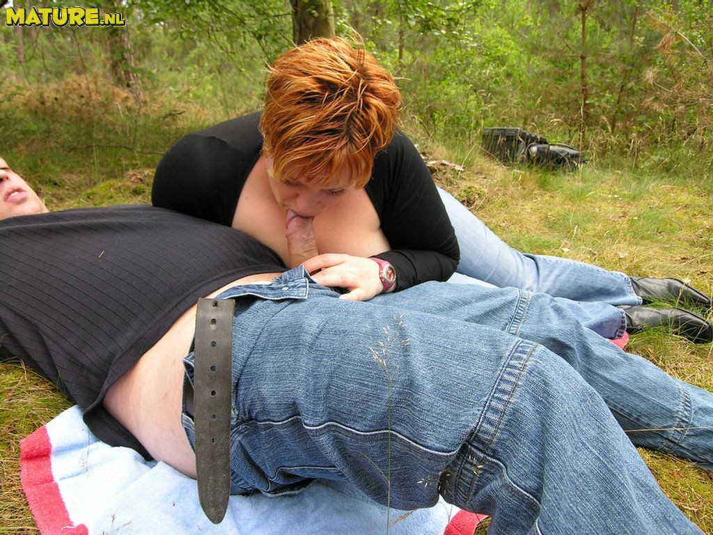 fat ass redhead mom gets got in the woods #75534596