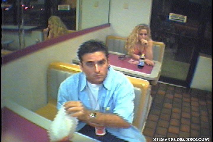 Blonde babe sucks cock and gets banged in fast food bathroom #79365400