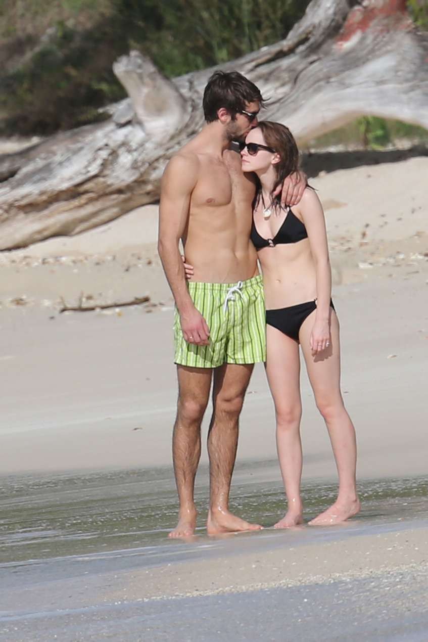 Emma Watson cute in bikini being caught with boyfriend  #73146081