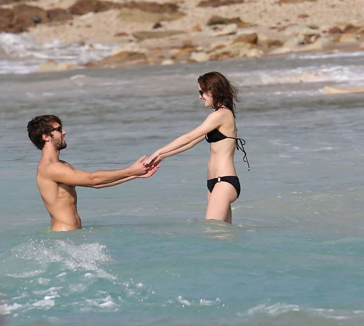 Emma Watson cute in bikini being caught with boyfriend  #73146113