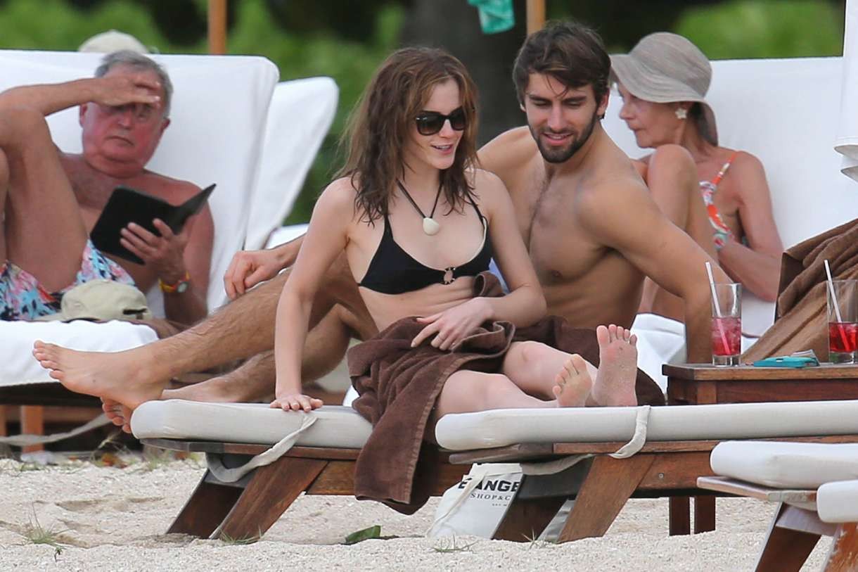 Emma Watson cute in bikini being caught with boyfriend  #73146133