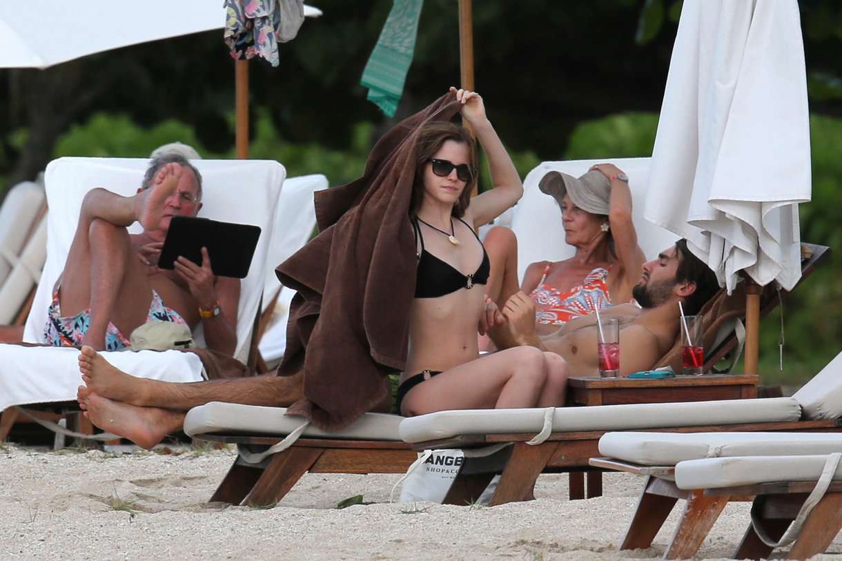 Emma Watson cute in bikini being caught with boyfriend  #73146138
