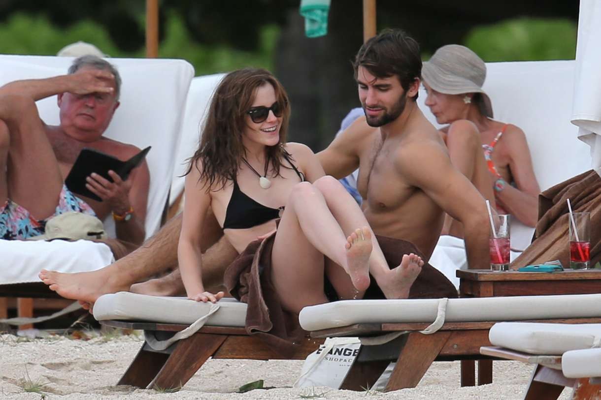 Emma Watson cute in bikini being caught with boyfriend  #73146153