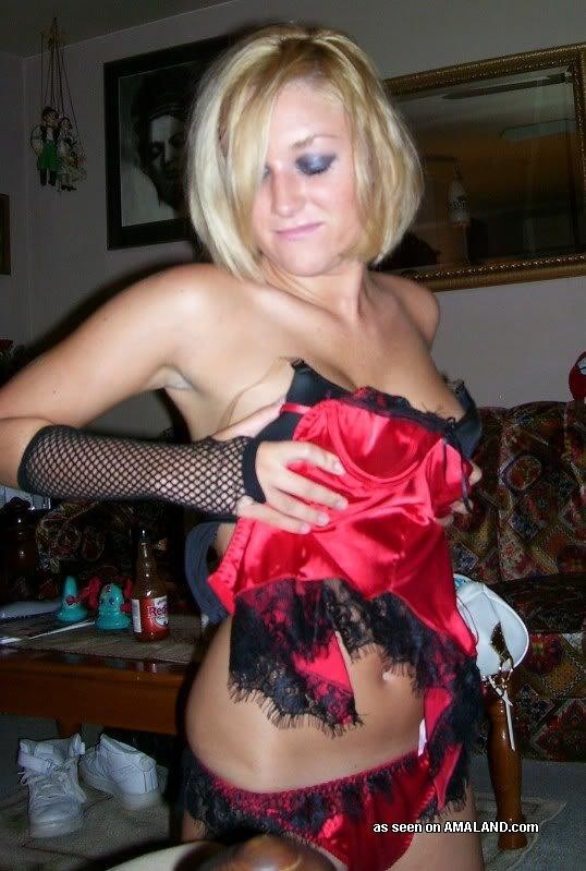 Slutty MILF in lingerie flashing her nice tits #75456220