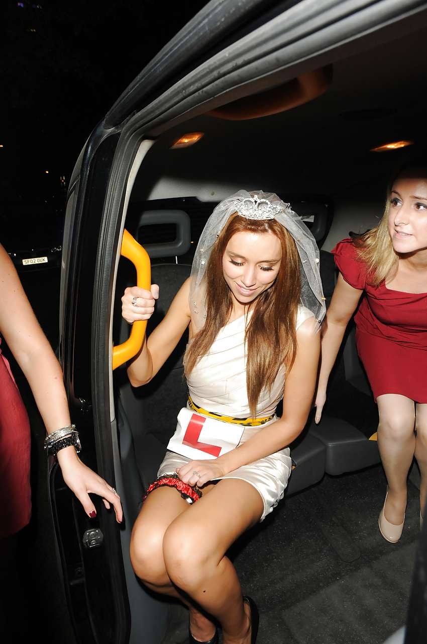Una Healy flashing her colorful panties upskirt in car #75261407