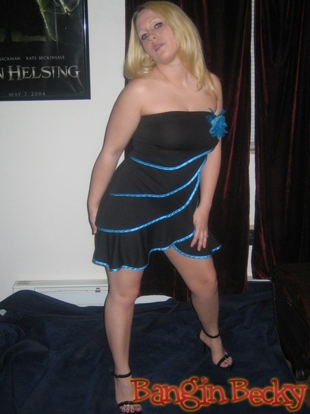 Becky Stripping Out Of Blue Dress #75550561