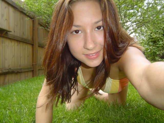 Naturally busty asian teen in  bikini outside #70004013