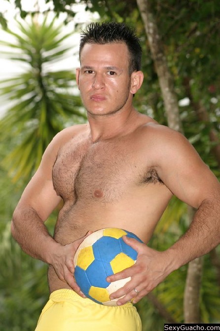 Naked volleyball beach bum showing all of his sexy Latino body #76898412