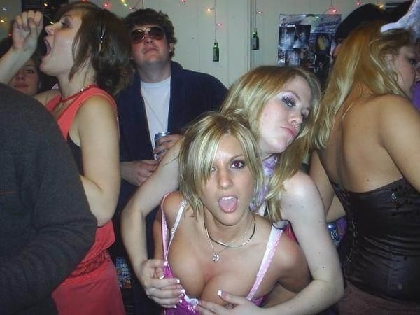Hot Drunk College Chicks Flashing Perky Tits #76400969