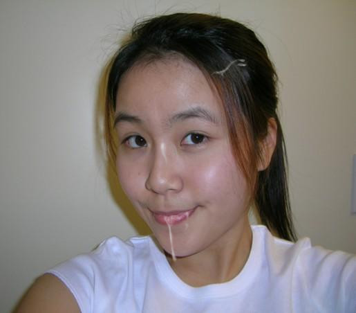 Real amateur Asian teen girlfriend facial cumshots