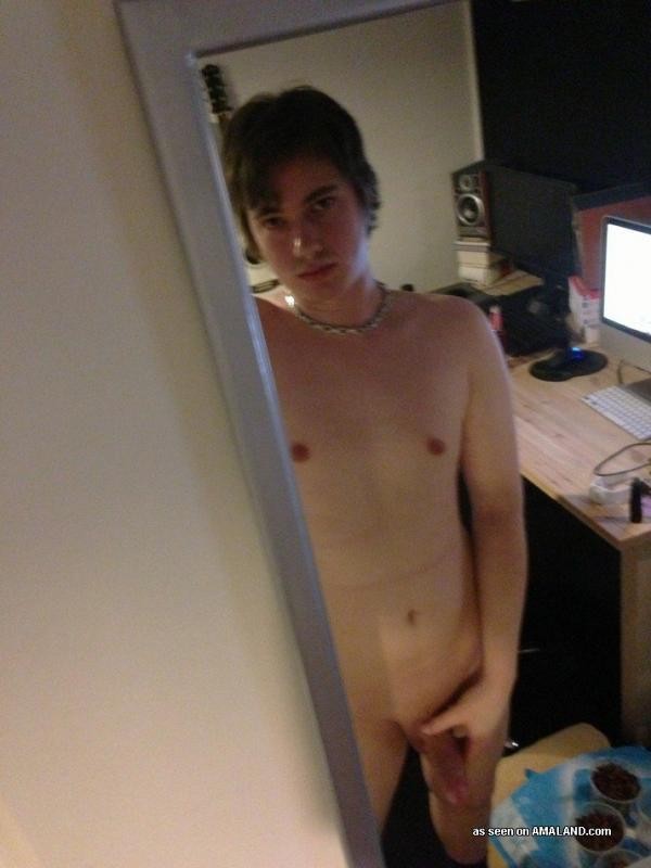 Naughty twink with a shaved cock self-shooting nude #76915254