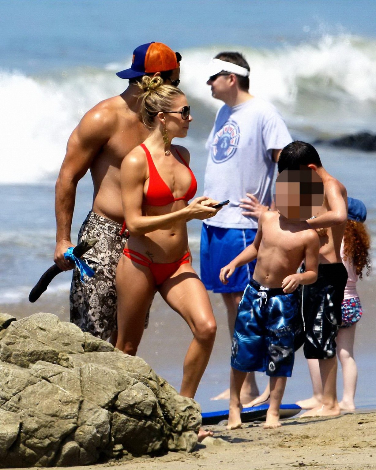 LeAnn Rimes wearing skimpy red bikini on Malibu Beach #75297629