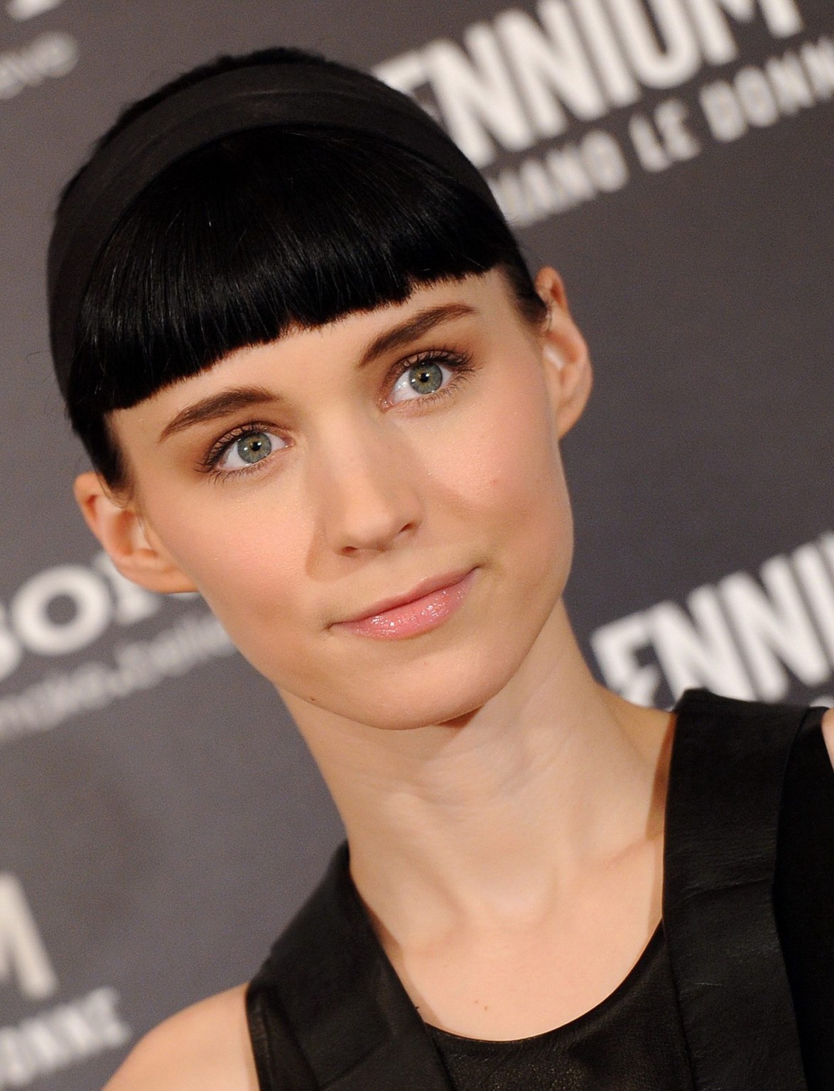 Rooney Mara wearing black leather dress at 'The Girl With the Dragon Tattoo' pho #75276666