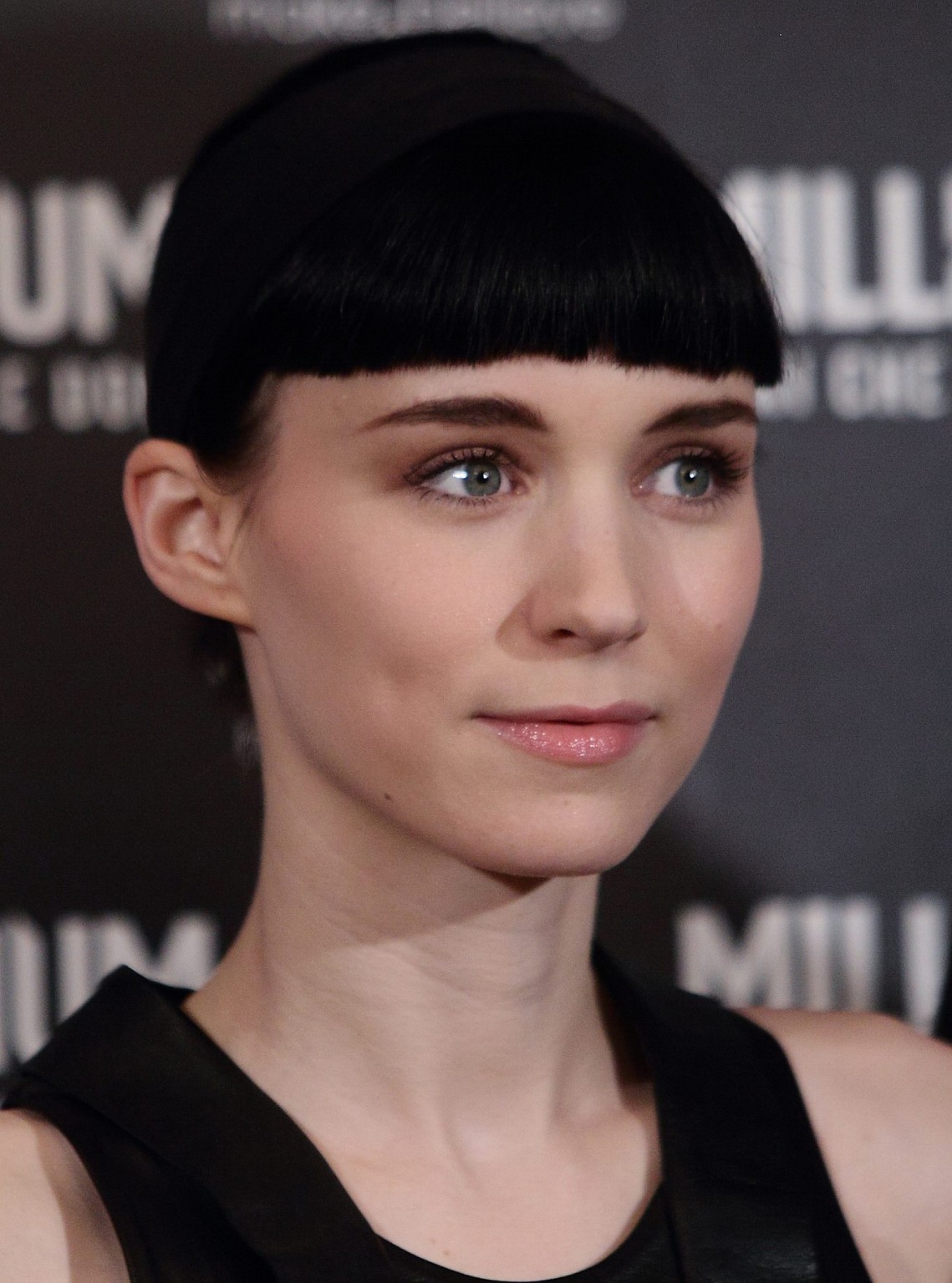 Rooney Mara wearing black leather dress at 'The Girl With the Dragon Tattoo' pho #75276684