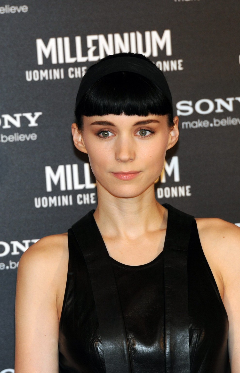 Rooney Mara wearing black leather dress at 'The Girl With the Dragon Tattoo' pho #75276694