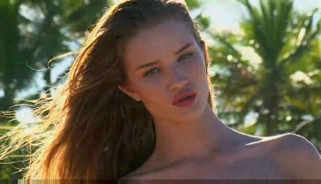 Rosie Huntington exposing her nice tits while filming for photoshoot #75340561