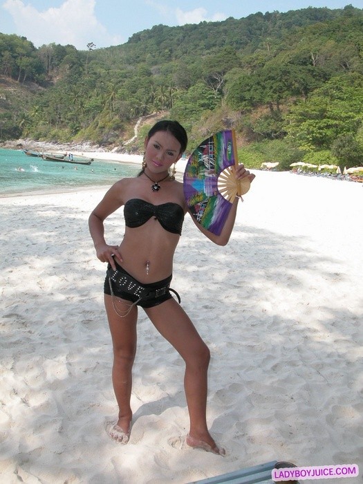 Ladyboy ensoleillée sur la plage
 #70047559